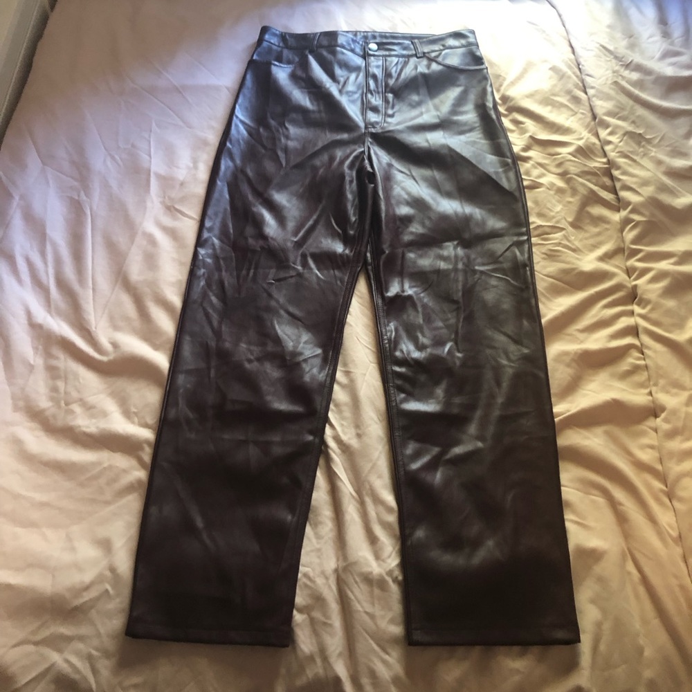 Size 14 Dynamite Vegan Leather Burgundy Pants NWT